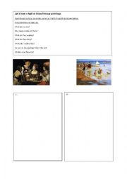 English Worksheet: Describing paintings