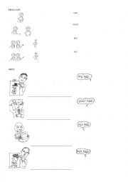 English Worksheet: My, your, his, her