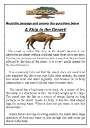 English Worksheet: Animal Kingdom (A Ship in the Desert!)