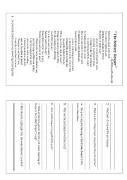 English Worksheet: Poem Comprehension