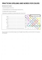 English Worksheet: Colors Word Search
