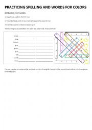 English Worksheet: Colors Word Search