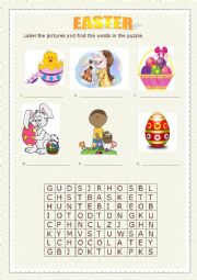 EASTER pictures and word search