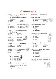 QUIZ FOR 6th GRADES