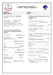 English Worksheet: 14/15 GRADE 10 2nd TERM 1st EXAM