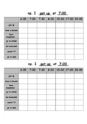 English Worksheet: daily routine, time, battleships