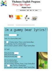 English Worksheet: Im a gummy bear