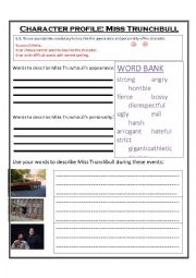 English Worksheet: Character Description