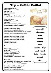 English Worksheet: Try---- Colbie Caillat  