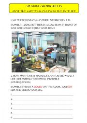 English Worksheet: Safety hazards speaking activity