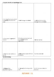 English Worksheet: Carrot cake recipe re-ordering