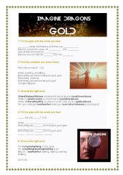 English Worksheet: Song: Gold - Imagine Dragons