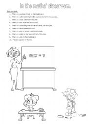English Worksheet: In the maths classroom
