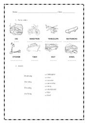 English Worksheet: MEANS OF TRANSPORT
