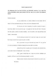 English Worksheet: Introductory letter