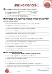 English Worksheet: LINKING DEVICES 1