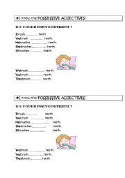 possessive adjectives