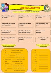 English Worksheet: Talk about daily routine