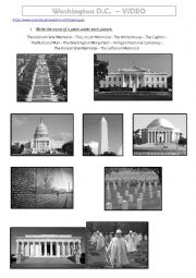 English Worksheet: Video - Washington DC