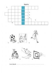 English Worksheet: Crossword- Sports