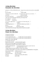 English Worksheet: Giving and asking directions