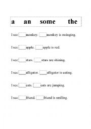 English Worksheet: Definite and Indefinite Articles