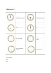 English Worksheet: What time is it?