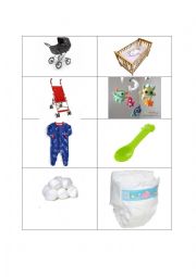 English Worksheet: Baby items flashcards 