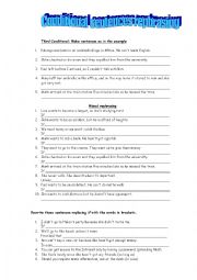 English Worksheet: conditional sentences (rephrasing)