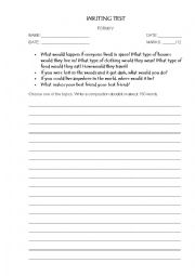 English Worksheet: writing test