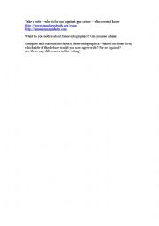 English Worksheet: Gun Control Discussion, with links and guided reading exercise