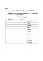 English Worksheet: Do you like