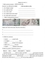 English Worksheet: daily routines