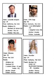 English Worksheet: Celebrities