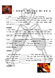 English Worksheet: I dont wanna miss a thing - Listening