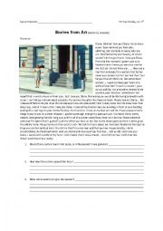 English Worksheet: Story from Art - Reading, Writing, Creative, Fun!