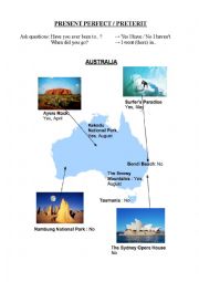 English Worksheet: Australia present perfect preterit