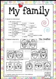 English Worksheet: Family & Saxon Genitive PRACTICE