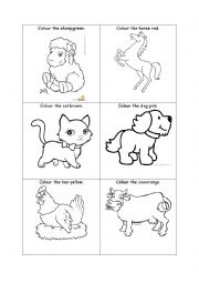 English Worksheet: Colour animals
