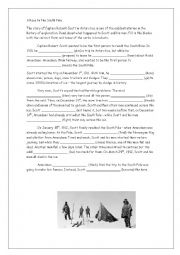 English Worksheet: A Race to the South Pole.