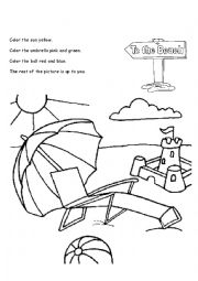 English Worksheet: The Beach