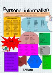 English Worksheet: PERSONAL INF EXTRA MATERIAL