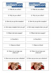 English Worksheet: Collections - questionnaire