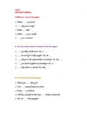 Present Simple Test