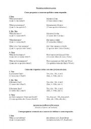 English Worksheet: Asking and answering your name, surname, adress