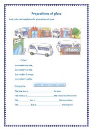 English Worksheet: Prepositions of place