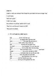 English Worksheet: Used to