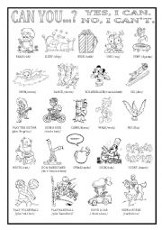English Worksheet: can pictionary