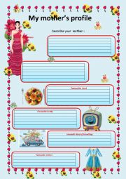 English Worksheet: Mothers profile