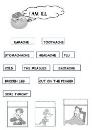 English Worksheet: illnesses and advice